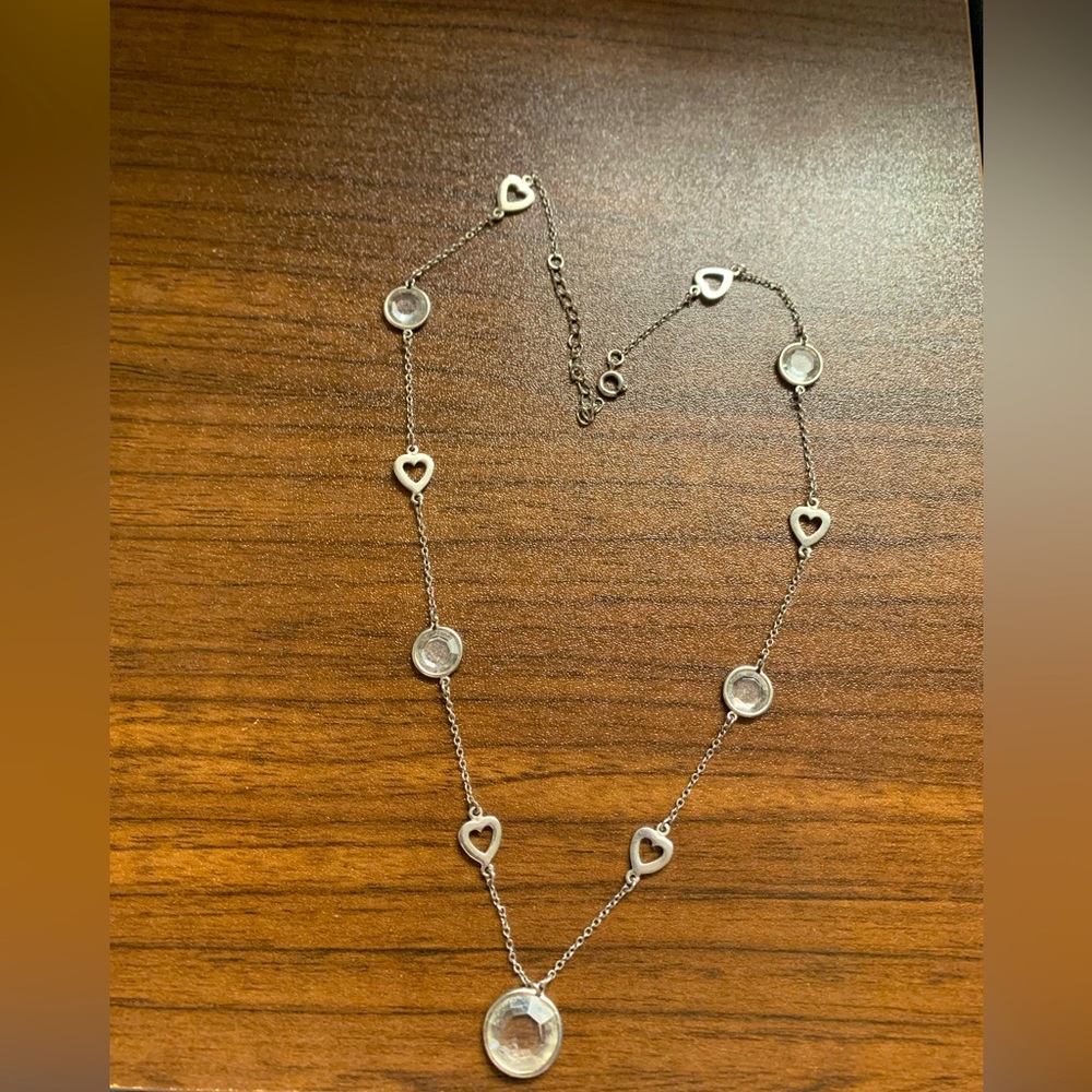 Stella and dot silver heart necklace